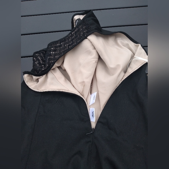 Nine West Black & White Sleeveless Dress, Size 12, Flared Skirt, Lace Ov… - Picture 6 of 12